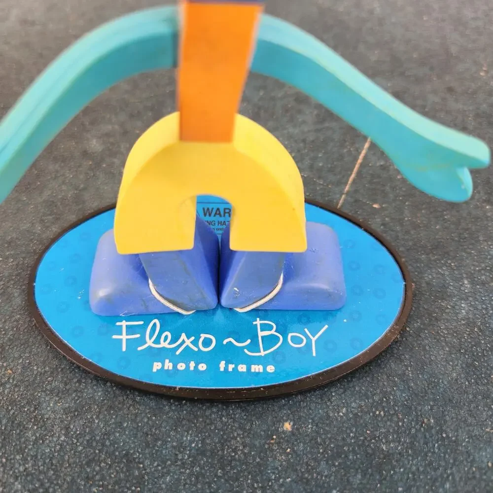 VTG Flexo-Boy Photo Frame Rubber Standing Bendable Figure Retro